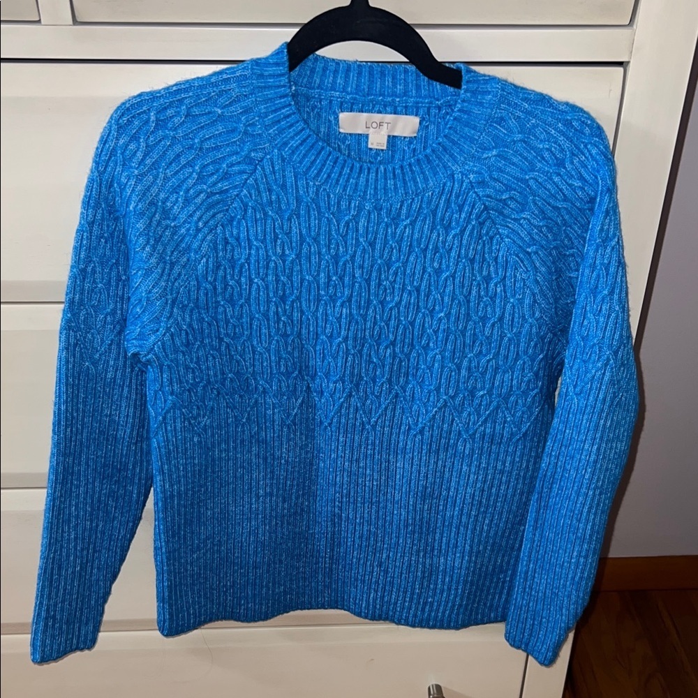 LOFT Vibrant Blue Textured Sweater